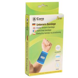 B-Home bandage/brace voor onderarmen - 2x stuks - volwassenen - universele maat - blauw