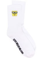 GCDS chaussettes à broderies - Blanc