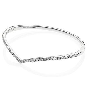 Pandora 597837CZ Armband Shimmering Wishbone Bangle zilver