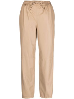 Yves Salomon pantalon en peau d'agneau à coupe droite - Tons neutres