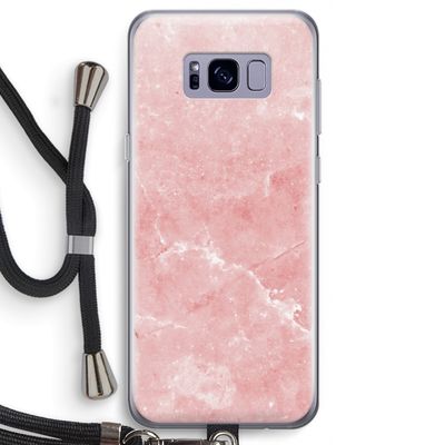 Roze marmer: Samsung Galaxy S8 Transparant Hoesje met koord