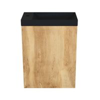Arcqua Marble Fonteinset - 40x22x54.5cm - fontein mat zwart - zonder overloop - oak natural FNK485455