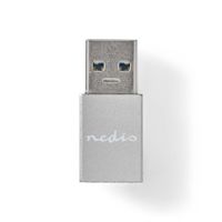 Nedis CCGB60925GY Usb-a Adapter Usb 3.2 Gen 1 Usb-a Male Usb-c™ Female 5 Gbps Rond Vernikkeld Zwart Doos