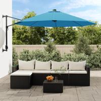VidaXL Wandparasol met leds 290 cm zeeblauw