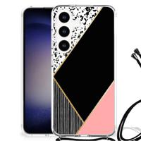 Samsung Galaxy S24 Shockproof Case Zwart Roze Vormen