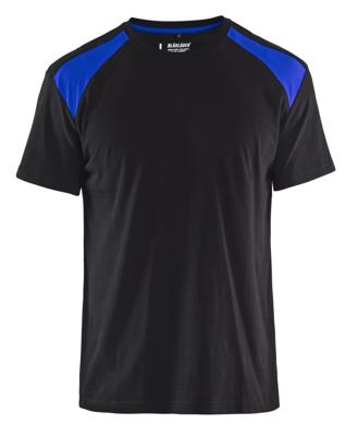 Blåkläder T-Shirt bicolour 33791042 | Zwart/Korenblauw | Maat XS - 7330509604786