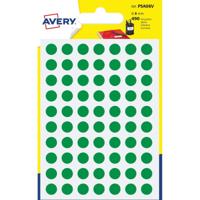 Avery PSA08V ronde markeringsetiketten, diameter 8 mm, blister van 490 stuks, groen