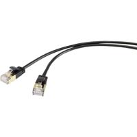 Renkforce RF-4538188 RJ45 Netwerkkabel, patchkabel CAT 8.1 F/FTP 1.00 m Zwart Extreem dun, Vergulde steekcontacten 1 stuk(s)