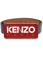 Kenzo ceinture en cuir à boucle logo - Noir