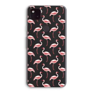 Flamingoprint groen: Google Pixel 4a 5G Transparant Hoesje