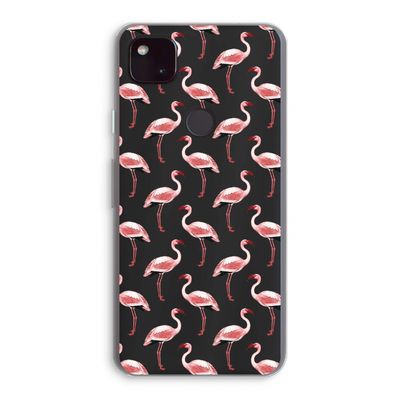 Flamingoprint groen: Google Pixel 4a 5G Transparant Hoesje