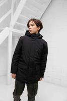Ballin Amsterdam Logo Badge Parka Winterjas Kids Zwart - Maat 128 - Kleur: Zwart | Soccerfanshop