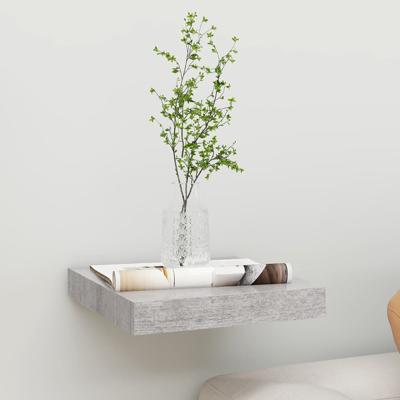 Wandschap zwevend 23x23,5x3,8 cm MDF betongrijs
