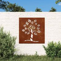 VidaXL Wanddecoratie tuin boomontwerp 55x55 cm cortenstaal