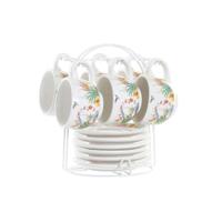 Set van koffiekopjes DKD Home Decor Multicolour Dolomite 180 ml