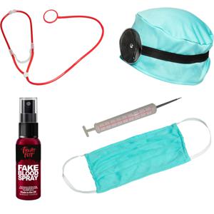 Dokter/chirurg ziekenhuis verkleed set - accessoires 6-delig - kunststof