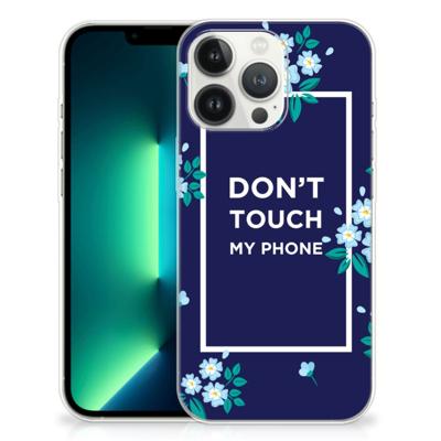 iPhone 13 Pro Max Silicone-hoesje Flowers Blue DTMP iPhone 13 Pro Max Silicone-hoesje Flowers Blue DTMP