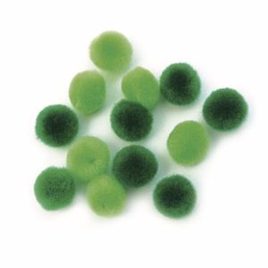 60x knutsel pompons 15 mm groen   -