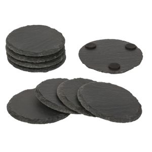 4x Ronde leistenen onderzetters 10 cm   -