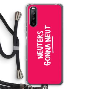 Neuters (roze): Sony Sony Xperia 10 III Transparant Hoesje met koord