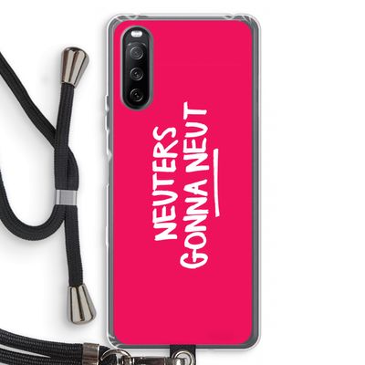 Neuters (roze): Sony Sony Xperia 10 III Transparant Hoesje met koord