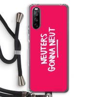 Neuters (roze): Sony Sony Xperia 10 III Transparant Hoesje met koord
