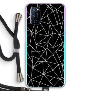 Geometrische lijnen wit: Oppo A52 Transparant Hoesje met koord