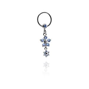 Jeweled Ball Closure Ring met bedel Chirurgisch staal 316L / Belegde messing Piercingringen