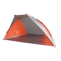 Beachshelter strandtent/windscherm oranje/grijs 270 x 120 cm met UV-bescherming   -