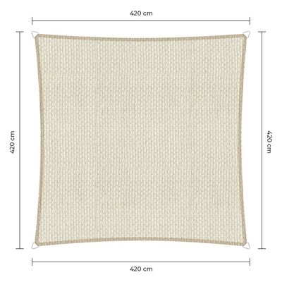 Sunfighter schaduwdoek vierkant ivoor 4.2x4.2m.