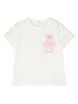 Roberto Cavalli Junior t-shirt à motif brodé - Blanc