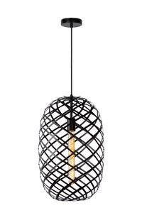 Lucide WOLFRAM - Hanglamp - Ø 32 cm - 1xE27 - Zwart