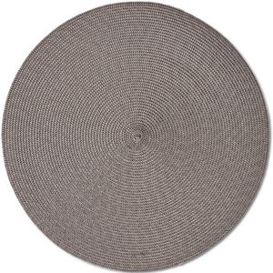 8x Ronde placemats mokka bruin geweven 38 cm