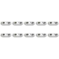Kantelbare Dubbele Inbouwspot Wit Aluminium - GU10 - Set van 10