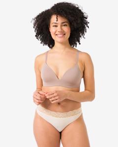 HEMA Damesstring Naadloos Micro Met Kant Lichtroze (lichtroze)