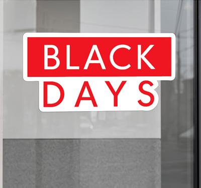 Black friday sticker rood en wit Black Days