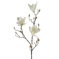 Kunstbloem Magnolia tak - 90 cm - wit/creme - Kunst zijdebloemen   -