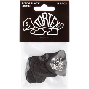 Dunlop Tortex Pitch Black Standard 0.88mm 12-pack plectrumset zwart