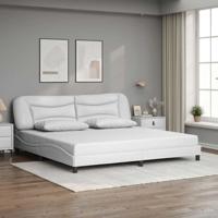 Bedframe zonder matras "Hvar" kunstleer wit 200x200 cm