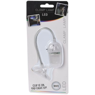 LED Leeslamp met klem - wit - 25 cm - incl. batterijen
