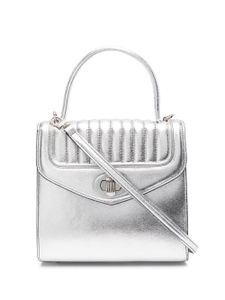 DELAGE sac cabas Freda en cuir métallisé - Gris