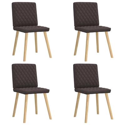 Eetkamerstoelen 4 st stof donkerbruin