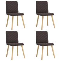 Eetkamerstoelen 4 st stof donkerbruin