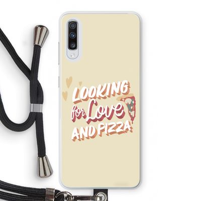 Pizza is the answer: Samsung Galaxy A70 Transparant Hoesje met koord