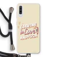 Pizza is the answer: Samsung Galaxy A70 Transparant Hoesje met koord