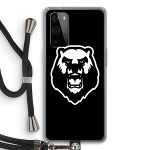 Angry Bear (black): OnePlus 9 Pro Transparant Hoesje met koord