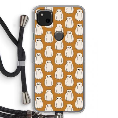 Uilen: Pixel 4a Transparant Hoesje met koord