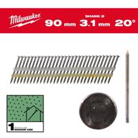 Milwaukee Rondkopnagels 20° 90 x 3,1mm | ring schacht | gegalvaniseerd VE=1750 - 4932492590