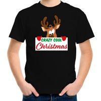 Crazy cool Christmas Kerst t-shirt zwart voor kinderen