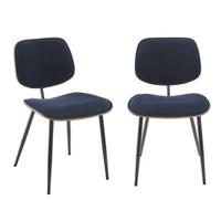 Signature - Eetkamerstoelen Olympia - Blauw - Set van 2